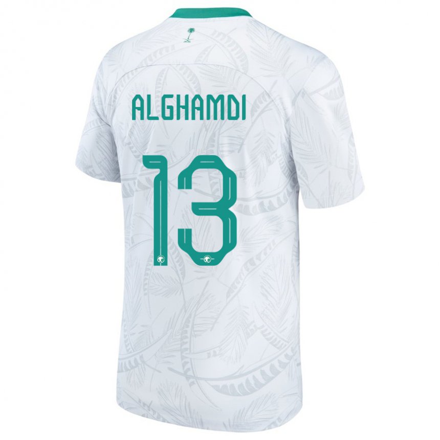 Niño Camiseta Arabia Saudita Hazzaa Alghamdi #13 Blanco 1ª Equipación 22-24 La Camisa Argentina