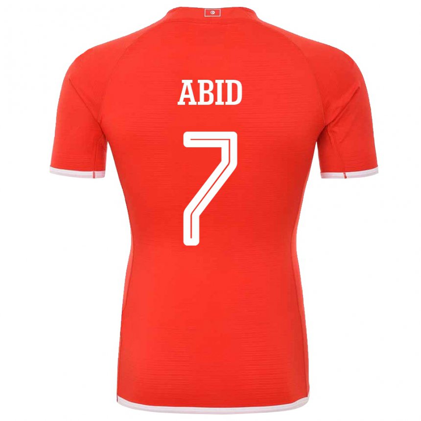 Niño Camiseta Túnez Aziz Abid #7 Rojo 1ª Equipación 22-24 La Camisa Argentina