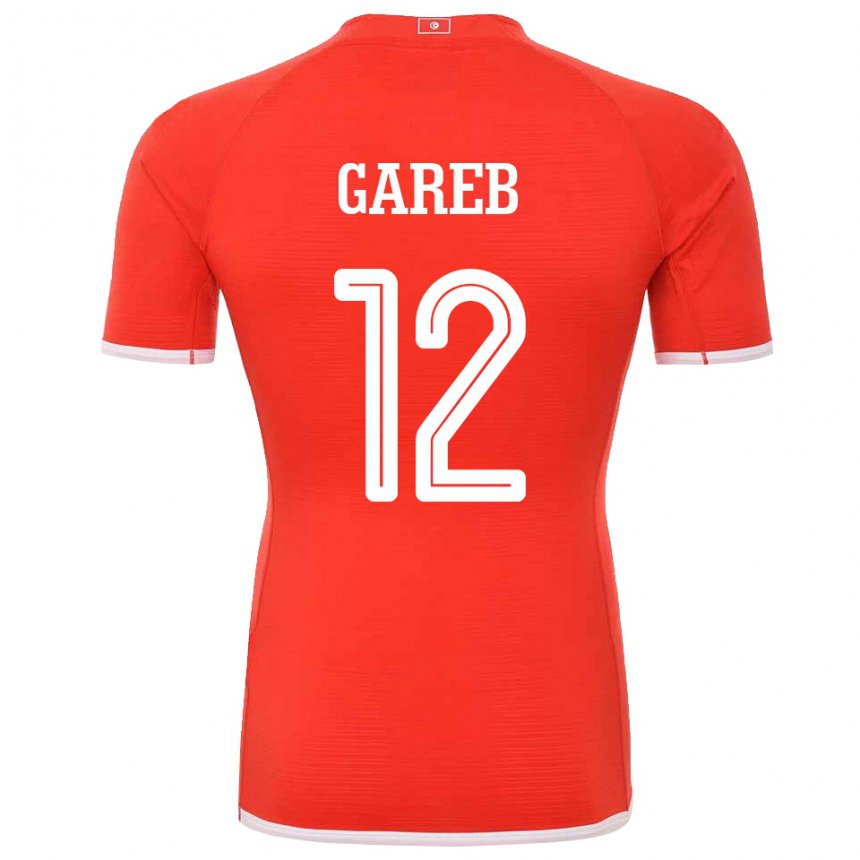 Niño Camiseta Túnez Adem Gareb #12 Rojo 1ª Equipación 22-24 La Camisa Argentina