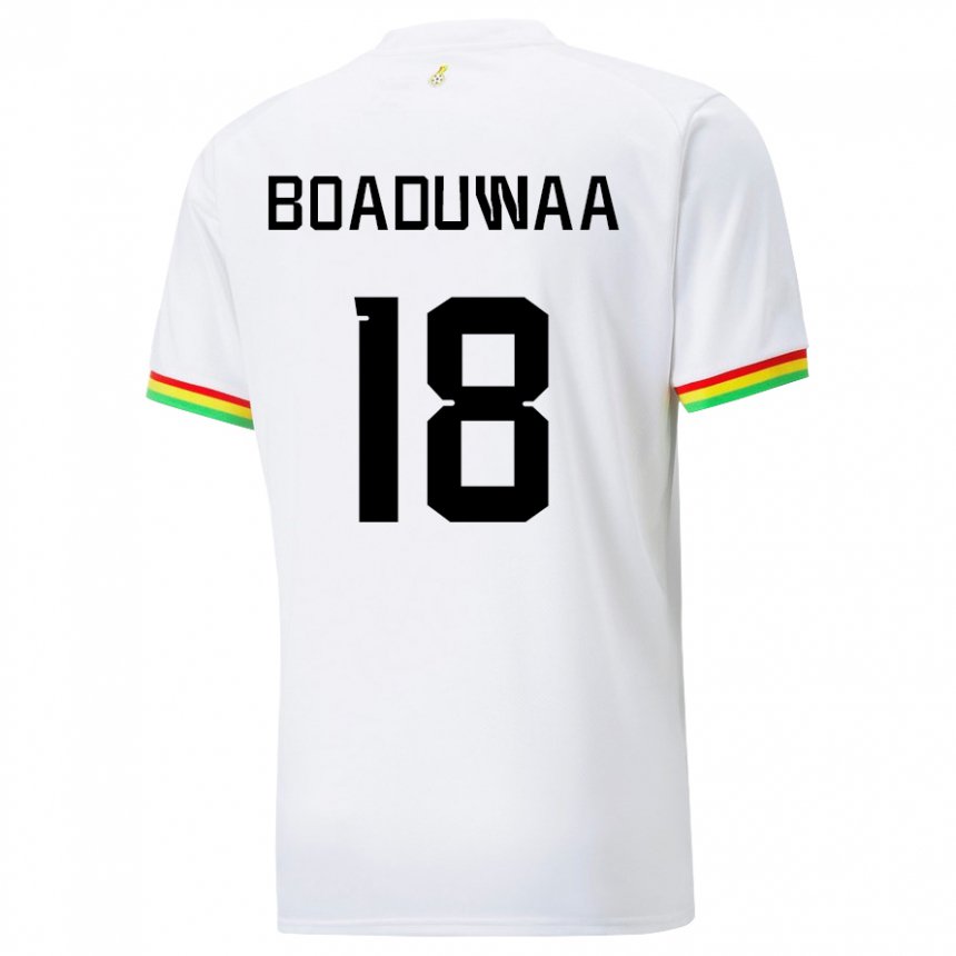 Niño Camiseta Ghana Doris Boaduwaa #18 Blanco 1ª Equipación 22-24 La Camisa Argentina