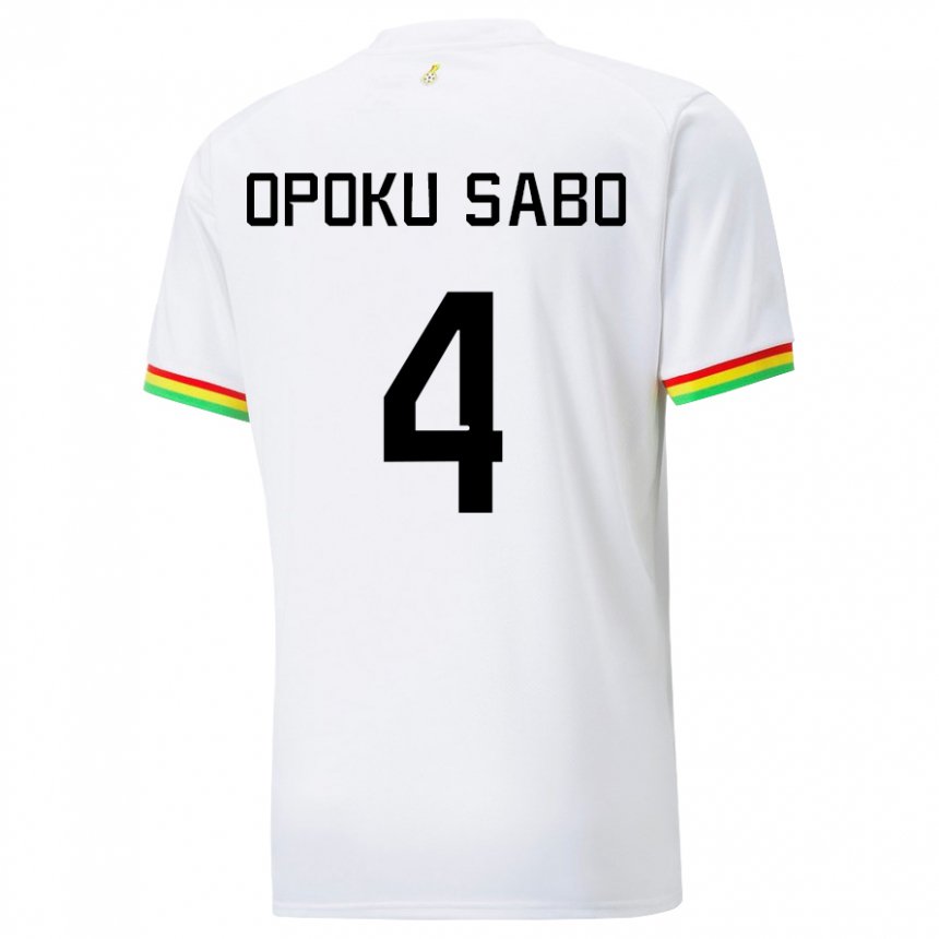 Niño Camiseta Ghana Alex Opoku Sabo #4 Blanco 1ª Equipación 22-24 La Camisa Argentina