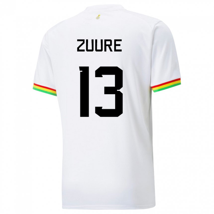 Niño Camiseta Ghana Moses Salifu Bawa Zuure #13 Blanco 1ª Equipación 22-24 La Camisa Argentina