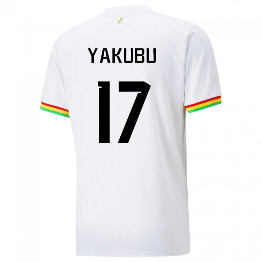 Niño Camiseta Ghana Mustapha Yakubu #17 Blanco 1ª Equipación 22-24 La Camisa Argentina