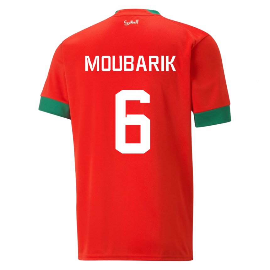 Niño Camiseta Marruecos El Mehdi Moubarik #6 Rojo 1ª Equipación 22-24 La Camisa Argentina