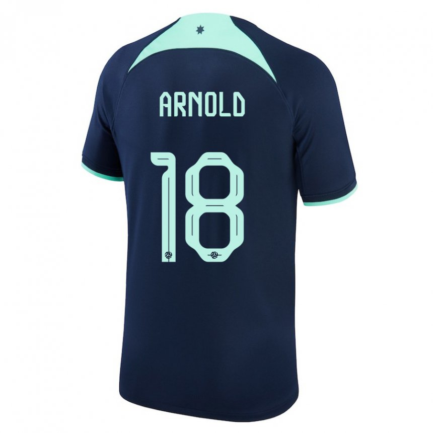 Niño Camiseta Australia Mackenzie Arnold #18 Azul Oscuro 2ª Equipación 22-24 La Camisa Argentina