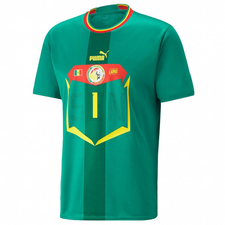 Niño Camiseta Senegal Thiaba Gueye Sene #1 Verde 2ª Equipación 22-24 La Camisa Argentina