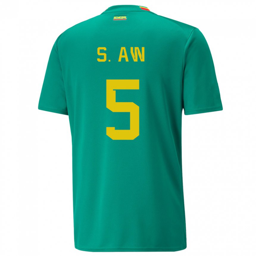 Niño Camiseta Senegal Souleymane Aw #5 Verde 2ª Equipación 22-24 La Camisa Argentina