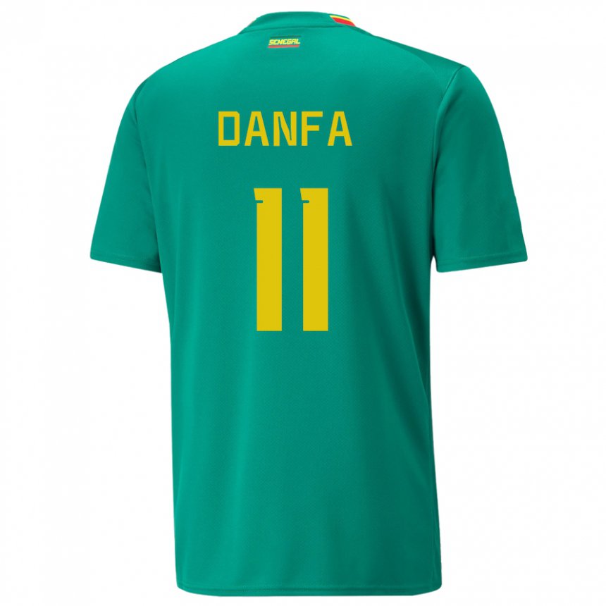 Niño Camiseta Senegal Mamadou Danfa #11 Verde 2ª Equipación 22-24 La Camisa Argentina