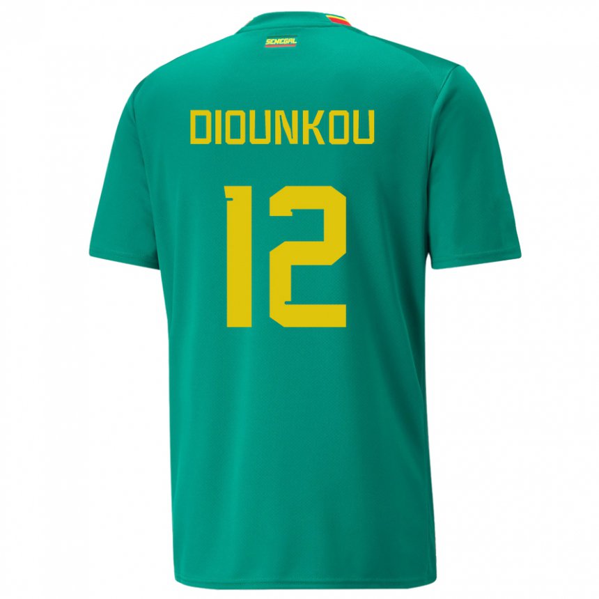 Niño Camiseta Senegal Alpha Diounkou #12 Verde 2ª Equipación 22-24 La Camisa Argentina