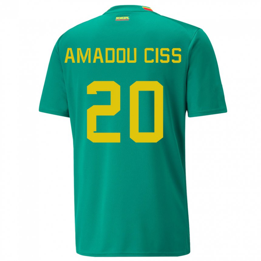 Niño Camiseta Senegal Amadou Ciss #20 Verde 2ª Equipación 22-24 La Camisa Argentina