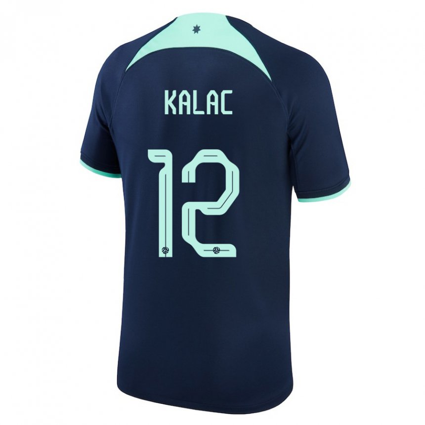 Niño Camiseta Australia Oliver Kalac #12 Azul Oscuro 2ª Equipación 22-24 La Camisa Argentina