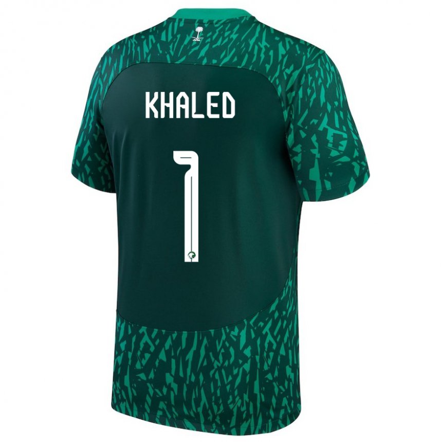 Niño Camiseta Arabia Saudita Sarah Khaled #1 Verde Oscuro 2ª Equipación 22-24 La Camisa Argentina