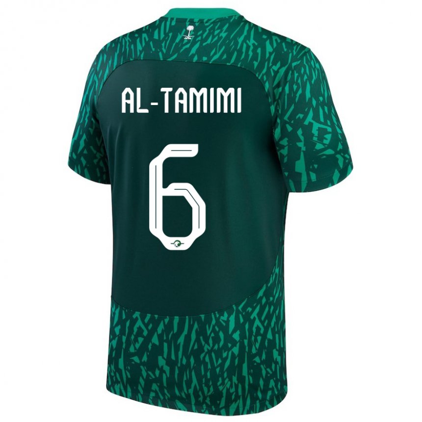 Niño Camiseta Arabia Saudita Maryam Al Tamimi #6 Verde Oscuro 2ª Equipación 22-24 La Camisa Argentina