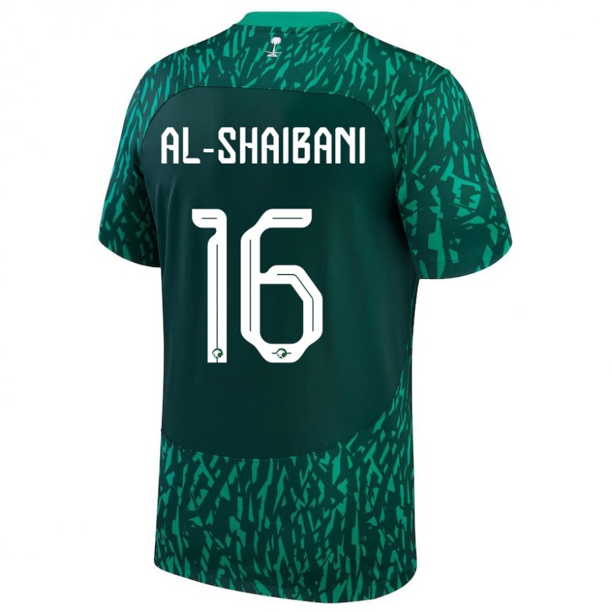 Niño Camiseta Arabia Saudita Asrar Al Shaibani #16 Verde Oscuro 2ª Equipación 22-24 La Camisa Argentina