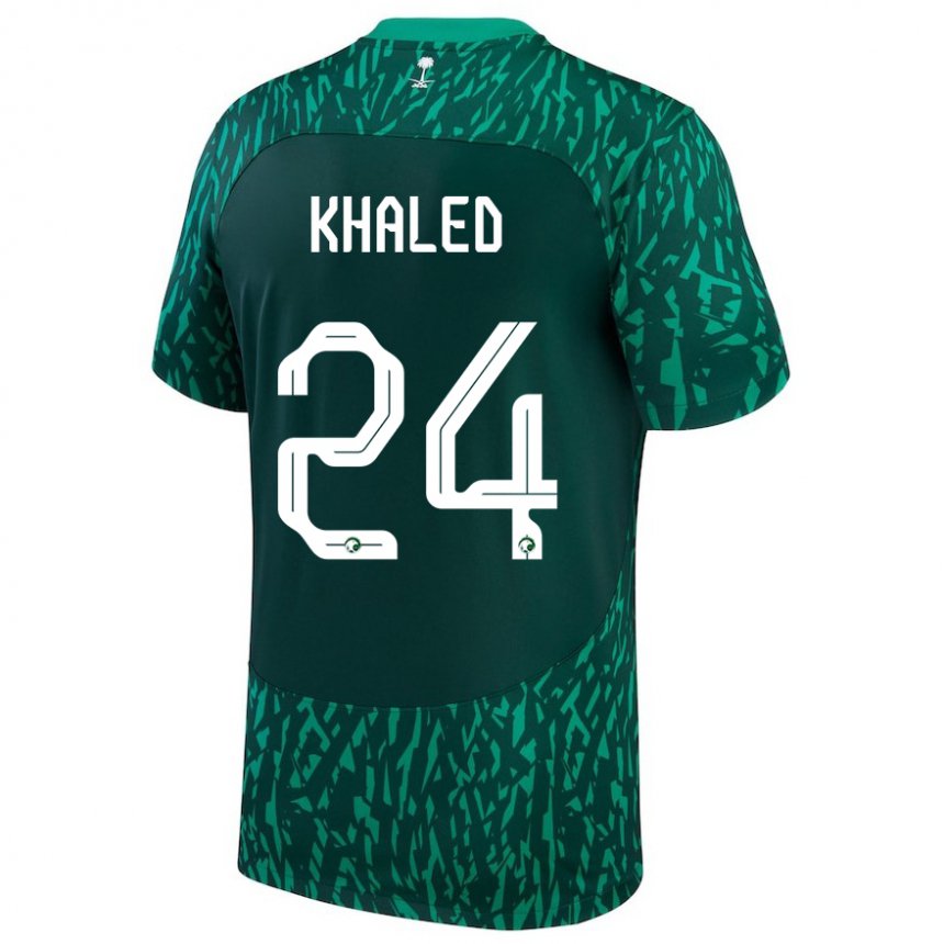 Niño Camiseta Arabia Saudita Atheer Khaled #24 Verde Oscuro 2ª Equipación 22-24 La Camisa Argentina