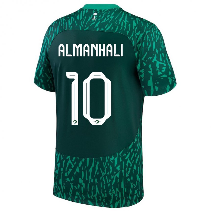 Niño Camiseta Arabia Saudita Suwailem Almanhali #10 Verde Oscuro 2ª Equipación 22-24 La Camisa Argentina