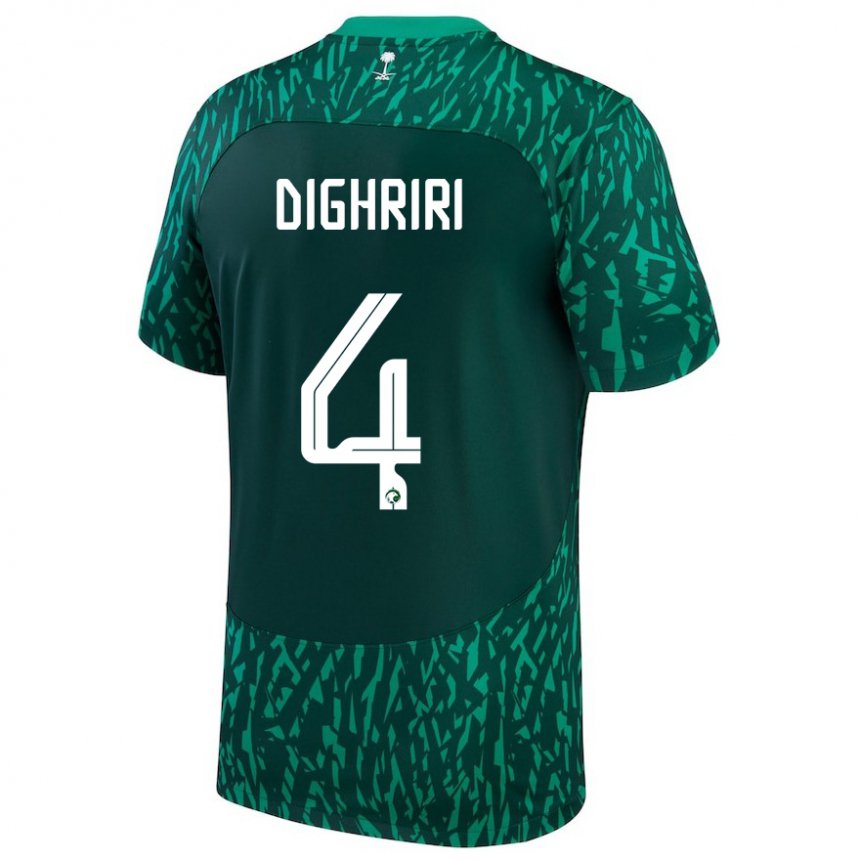 Niño Camiseta Arabia Saudita Khalid Dighriri #4 Verde Oscuro 2ª Equipación 22-24 La Camisa Argentina