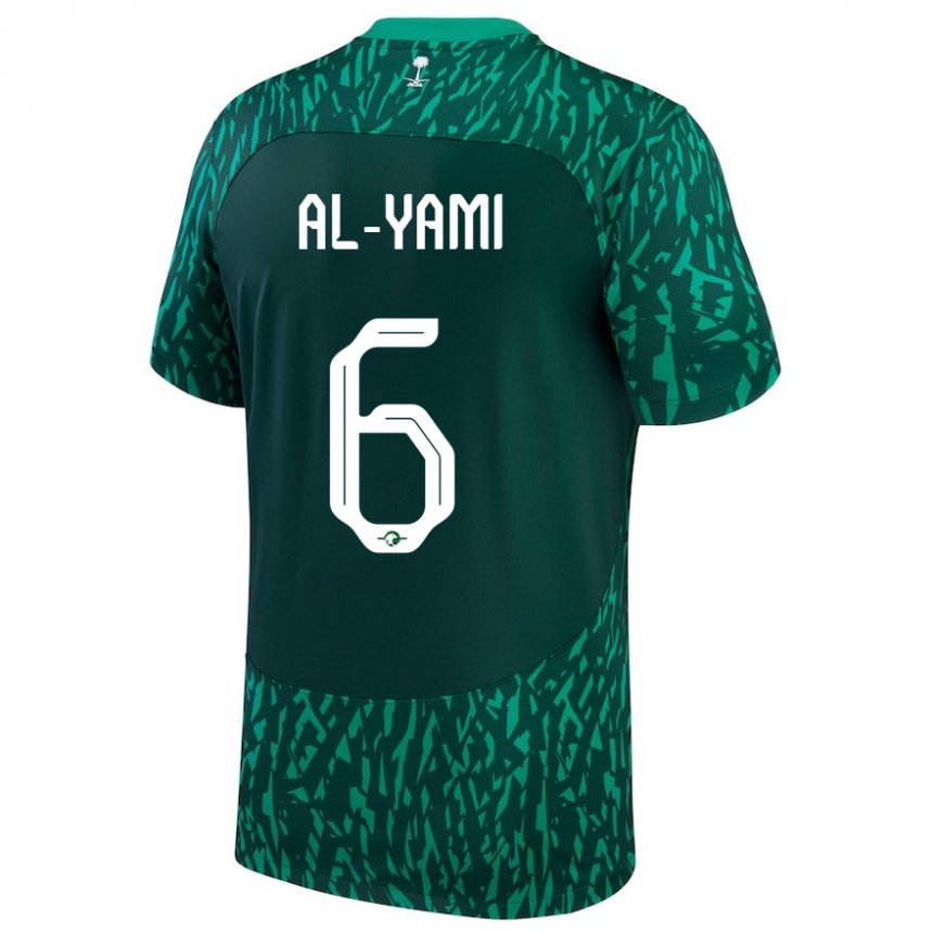 Niño Camiseta Arabia Saudita Mohammed Al Yami #6 Verde Oscuro 2ª Equipación 22-24 La Camisa Argentina