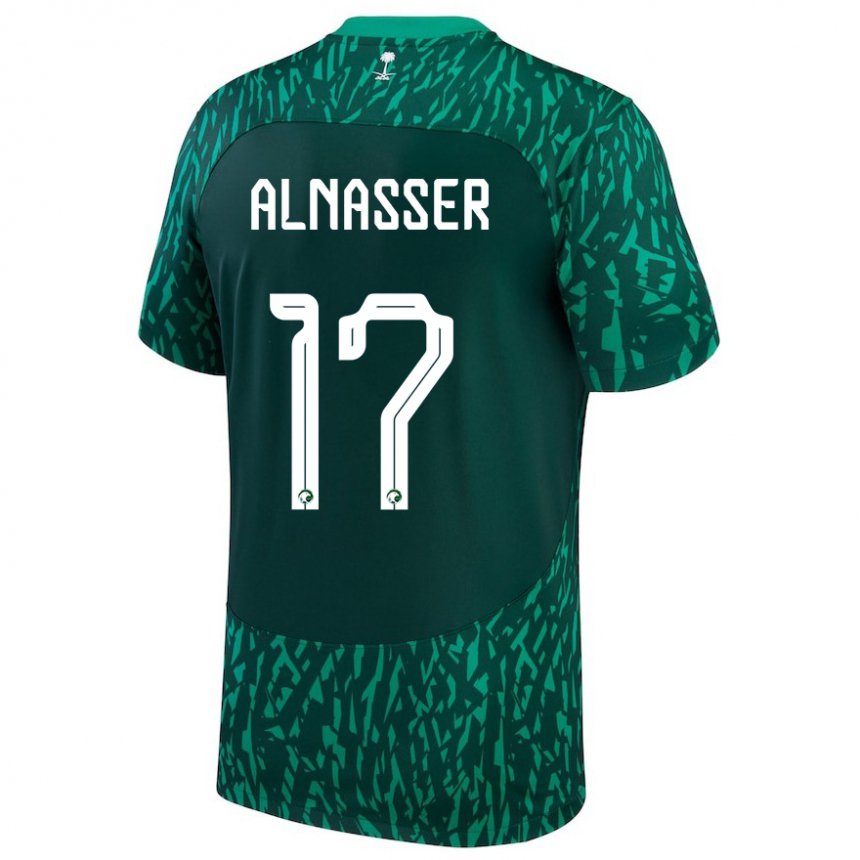 Niño Camiseta Arabia Saudita Saad Alnasser #17 Verde Oscuro 2ª Equipación 22-24 La Camisa Argentina