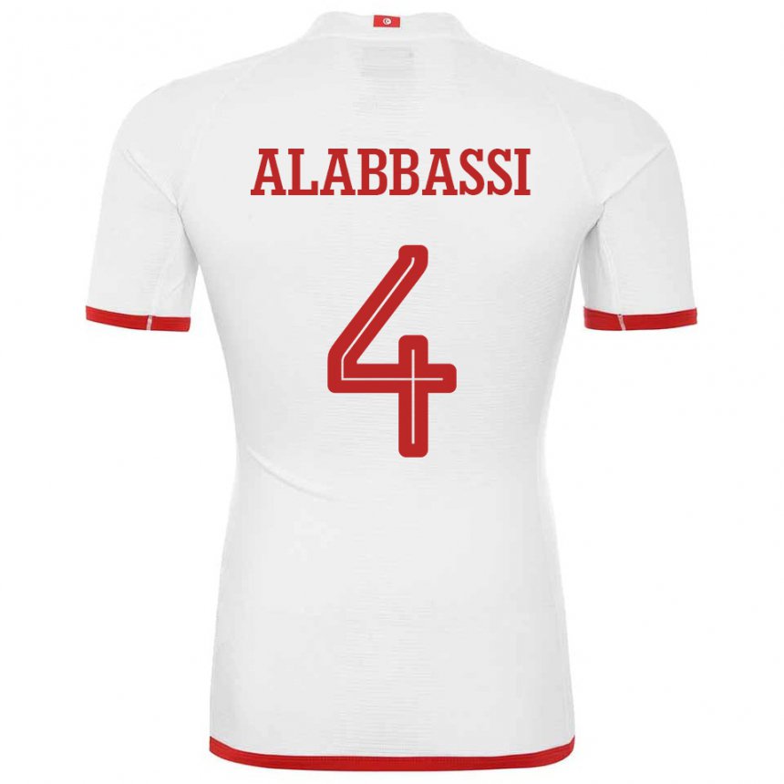 Niño Camiseta Túnez Chaima Alabbassi #4 Blanco 2ª Equipación 22-24 La Camisa Argentina