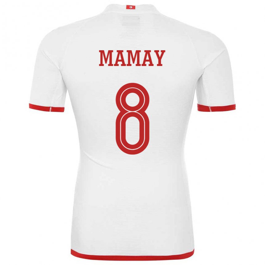 Niño Camiseta Túnez Sabrine Mamay #8 Blanco 2ª Equipación 22-24 La Camisa Argentina