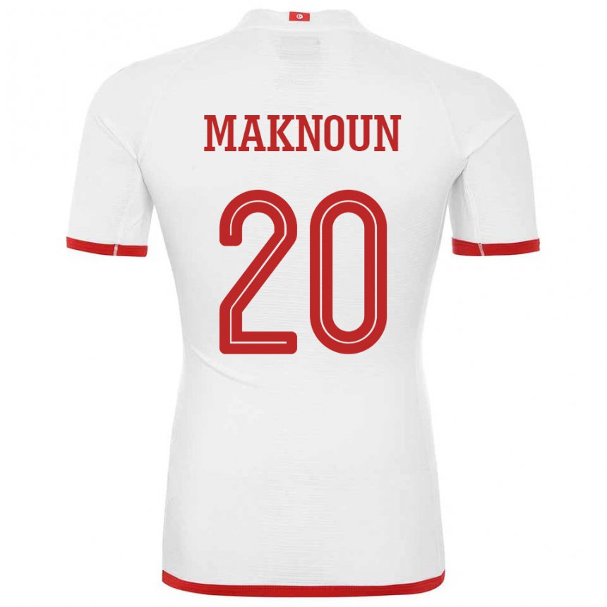 Niño Camiseta Túnez Leila Maknoun #20 Blanco 2ª Equipación 22-24 La Camisa Argentina