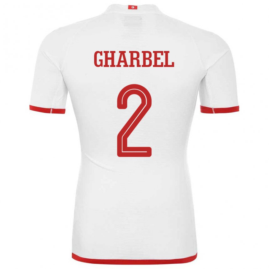 Niño Camiseta Túnez Mahmoud Gharbel #2 Blanco 2ª Equipación 22-24 La Camisa Argentina