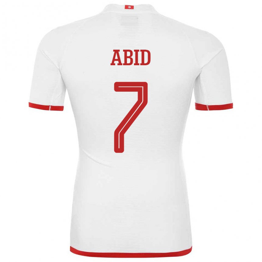 Niño Camiseta Túnez Aziz Abid #7 Blanco 2ª Equipación 22-24 La Camisa Argentina