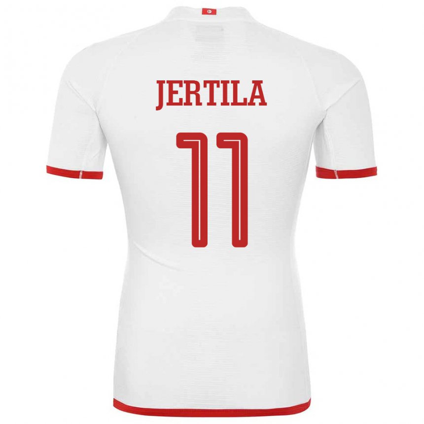 Niño Camiseta Túnez Hedi Jertila #11 Blanco 2ª Equipación 22-24 La Camisa Argentina