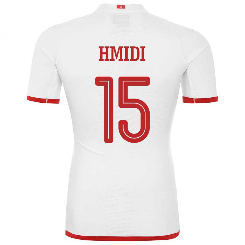 Niño Camiseta Túnez Makolm Hmidi #15 Blanco 2ª Equipación 22-24 La Camisa Argentina