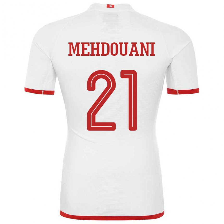 Niño Camiseta Túnez Firas Mehdouani #21 Blanco 2ª Equipación 22-24 La Camisa Argentina