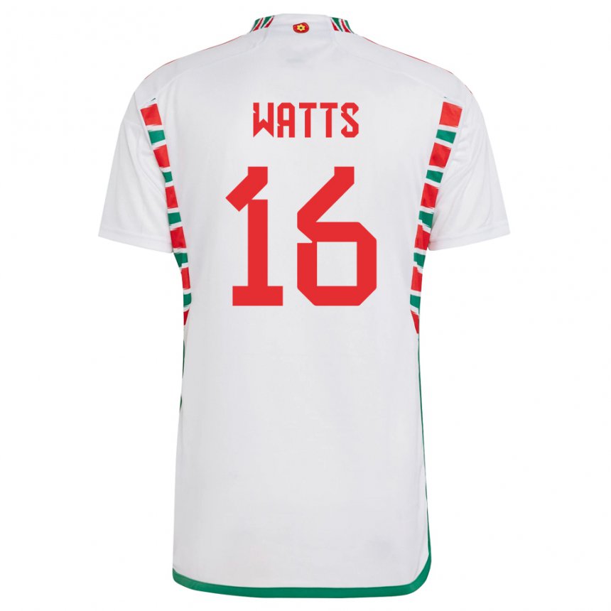 Niño Camiseta Gales Daniel Watts #16 Blanco 2ª Equipación 22-24 La Camisa Argentina