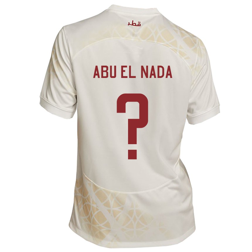 Niño Camiseta Catar Mahmoud Abu El Nada #0 Beis Dorado 2ª Equipación 22-24 La Camisa Argentina