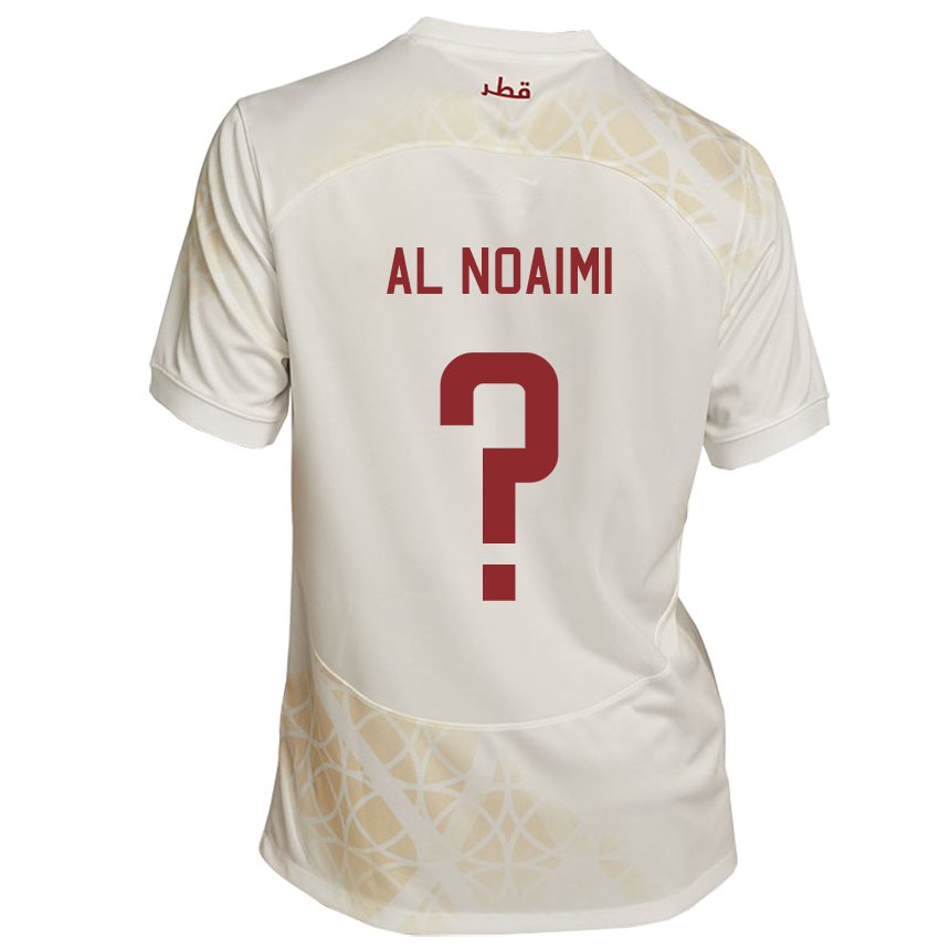 Niño Camiseta Catar Mohammad Al Noaimi #0 Beis Dorado 2ª Equipación 22-24 La Camisa Argentina