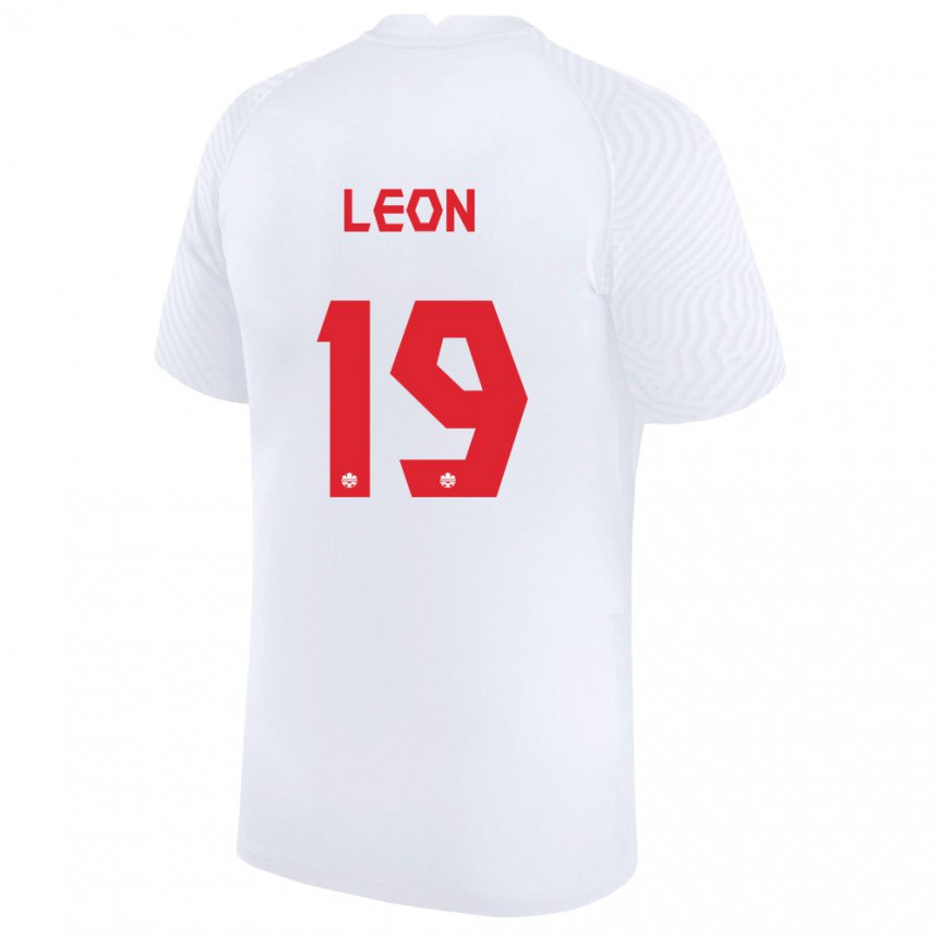 Niño Camiseta Canadá Adriana Leon #19 Blanco 2ª Equipación 22-24 La Camisa Argentina