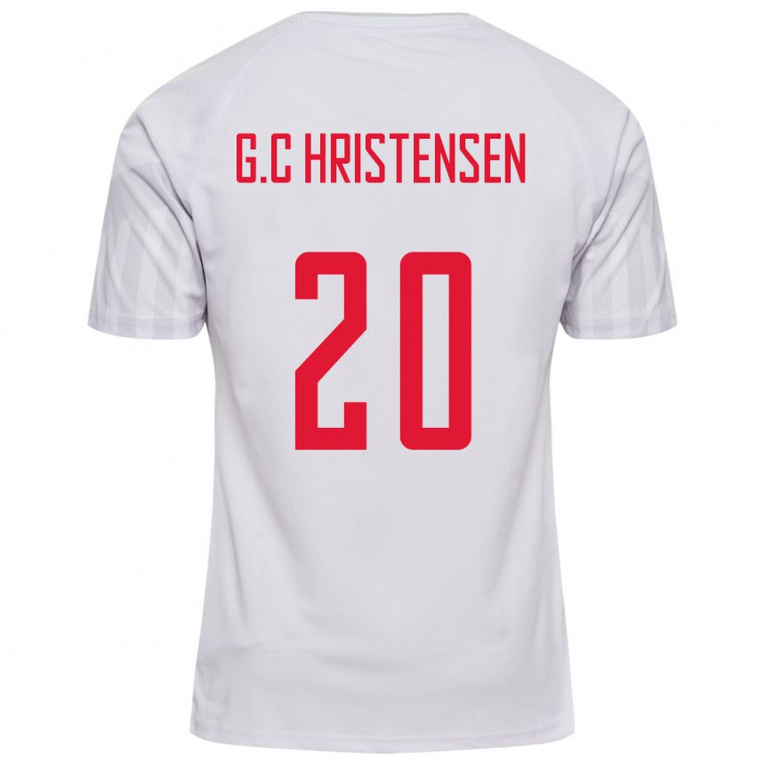 Niño Camiseta Dinamarca Gustav Christensen #20 Blanco 2ª Equipación 22-24 La Camisa Argentina