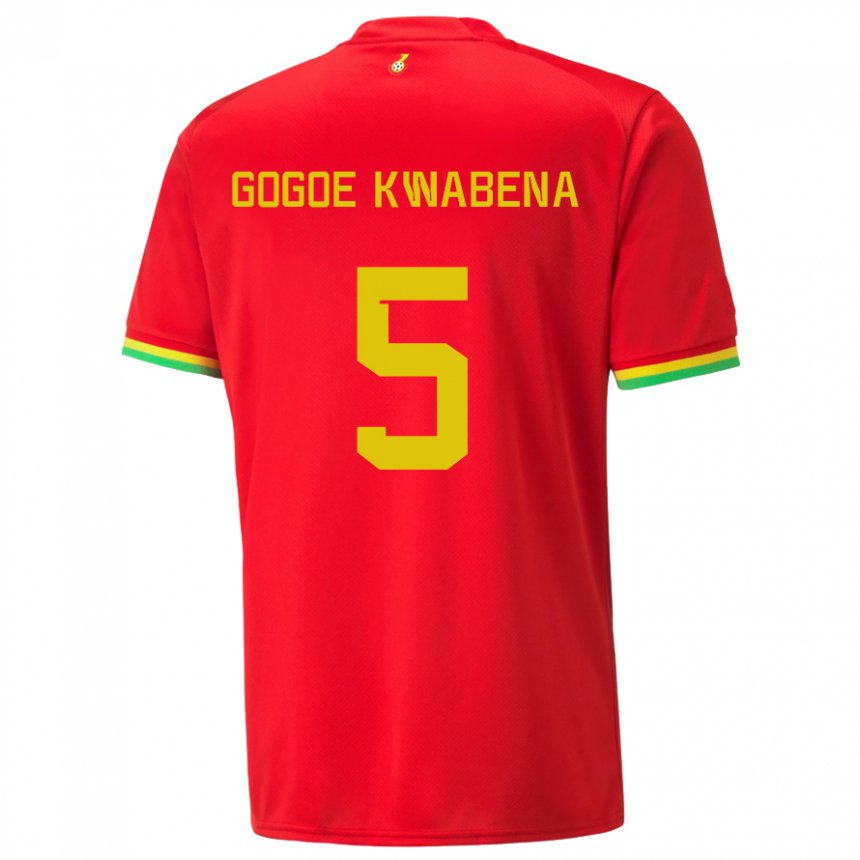 Niño Camiseta Ghana Boahen Gogoe Kwabena #5 Rojo 2ª Equipación 22-24 La Camisa Argentina