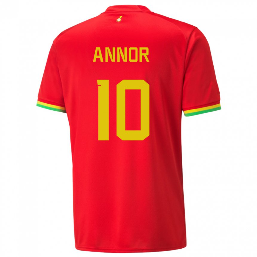 Niño Camiseta Ghana Emmanuel Annor #10 Rojo 2ª Equipación 22-24 La Camisa Argentina