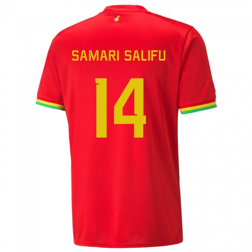 Niño Camiseta Ghana Abass Samari Salifu #14 Rojo 2ª Equipación 22-24 La Camisa Argentina