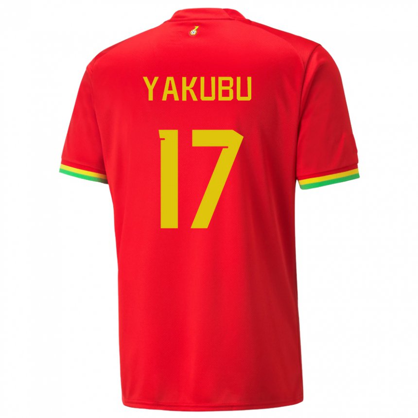 Niño Camiseta Ghana Mustapha Yakubu #17 Rojo 2ª Equipación 22-24 La Camisa Argentina