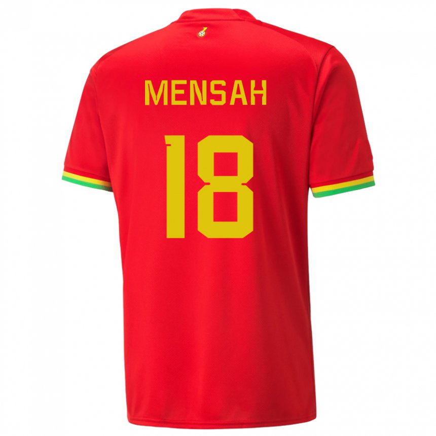 Niño Camiseta Ghana Isaac Mensah #18 Rojo 2ª Equipación 22-24 La Camisa Argentina