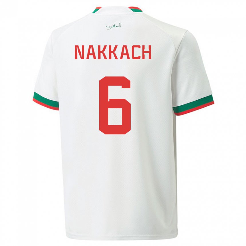 Niño Camiseta Marruecos Elodie Nakkach #6 Blanco 2ª Equipación 22-24 La Camisa Argentina