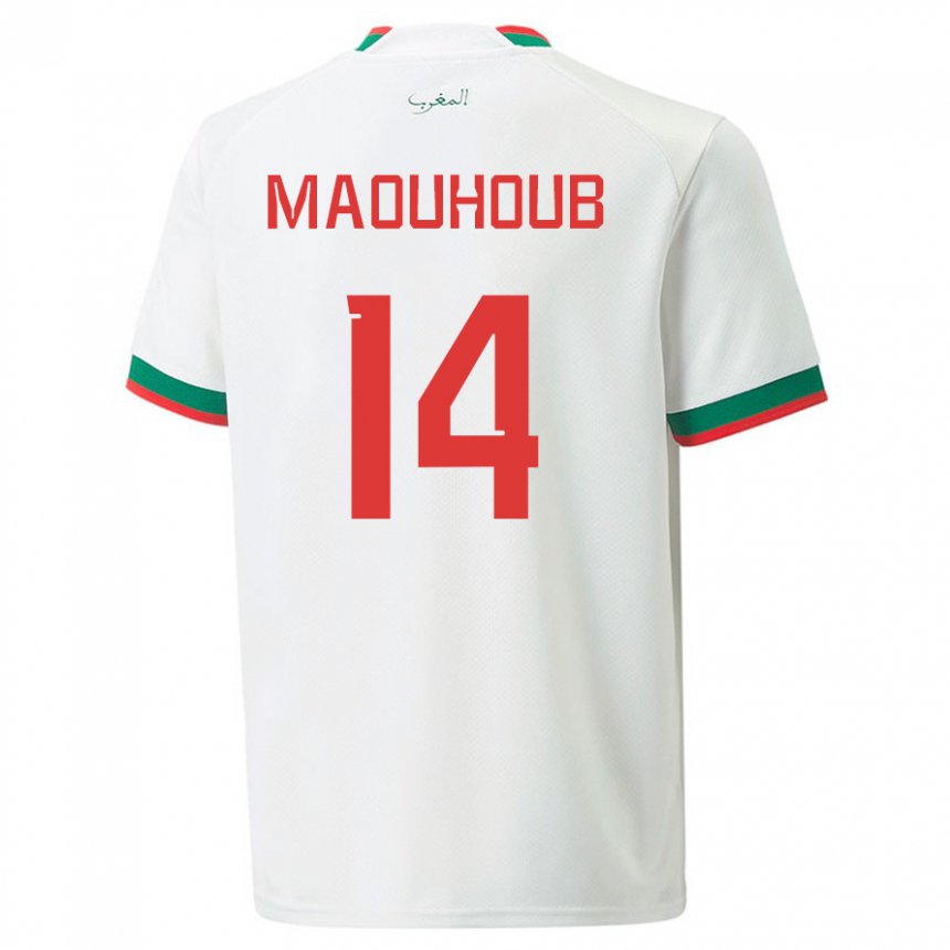 Niño Camiseta Marruecos El Mehdi Maouhoub #14 Blanco 2ª Equipación 22-24 La Camisa Argentina