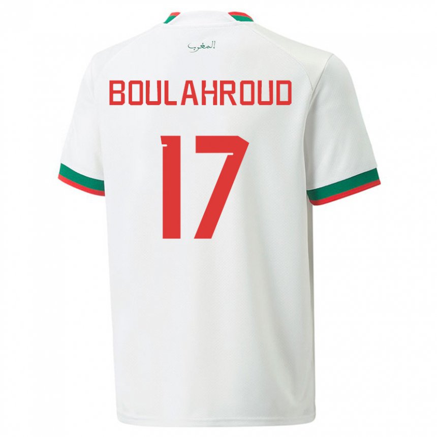 Niño Camiseta Marruecos Charaf Eddine Boulahroud #17 Blanco 2ª Equipación 22-24 La Camisa Argentina