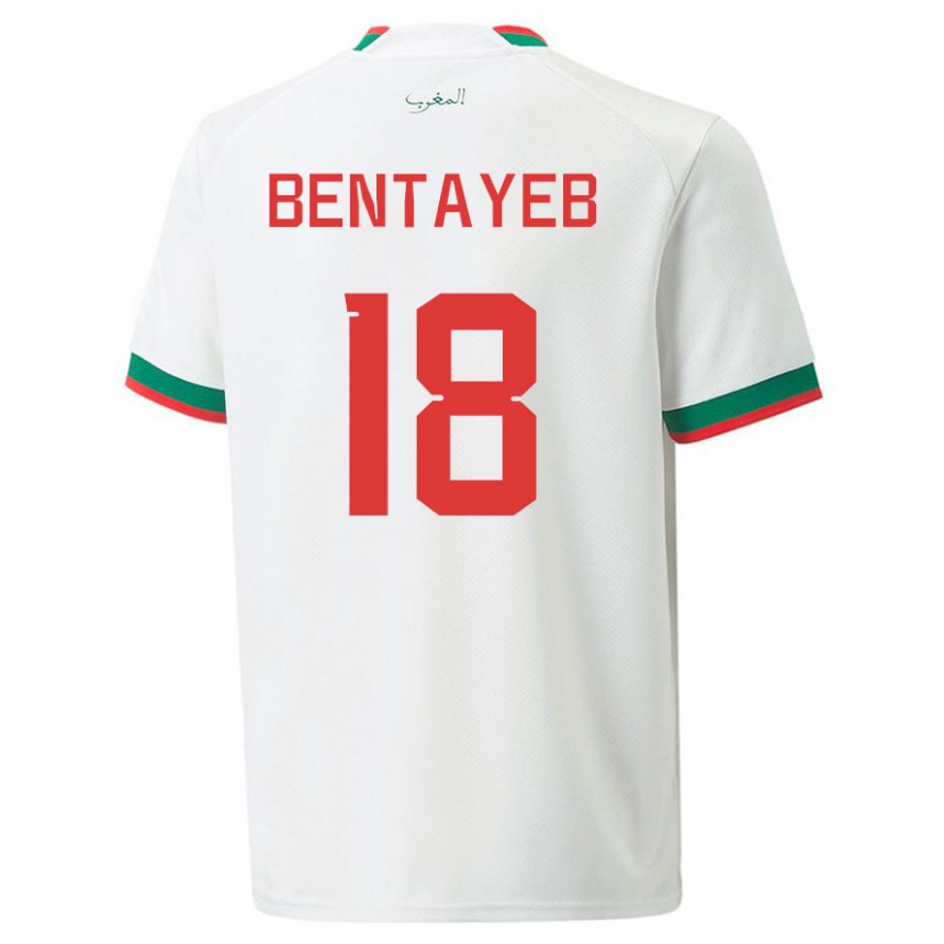 Niño Camiseta Marruecos Tawfik Bentayeb #18 Blanco 2ª Equipación 22-24 La Camisa Argentina