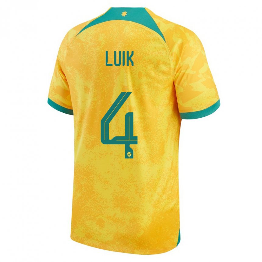 Hombre Camiseta Australia Aivi Luik #4 Dorado 1ª Equipación 22-24 La Camisa Argentina