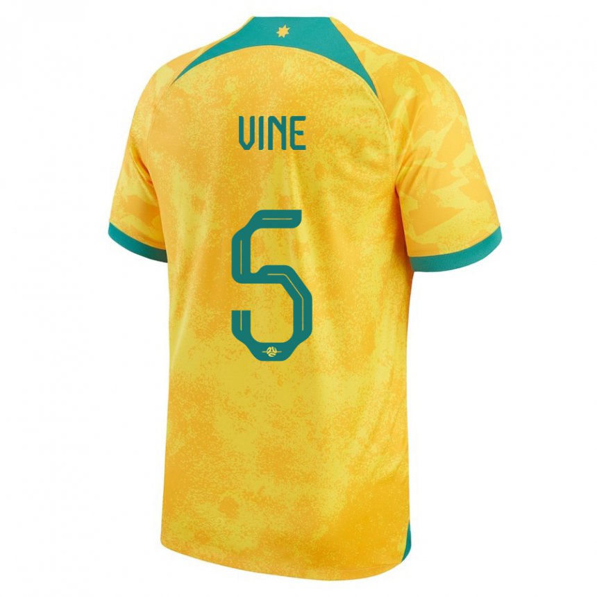 Hombre Camiseta Australia Cortnee Vine #5 Dorado 1ª Equipación 22-24 La Camisa Argentina