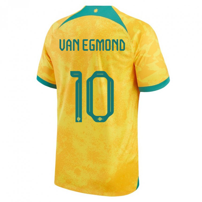 Hombre Camiseta Australia Emily Van Egmond #10 Dorado 1ª Equipación 22-24 La Camisa Argentina