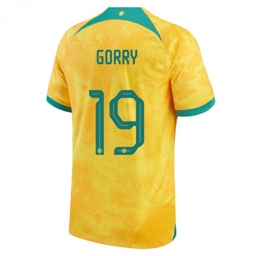 Hombre Camiseta Australia Katrina Gorry #19 Dorado 1ª Equipación 22-24 La Camisa Argentina