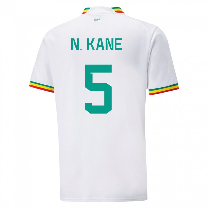 Hombre Camiseta Senegal Ndeye Ndiaye Kane #5 Blanco 1ª Equipación 22-24 La Camisa Argentina